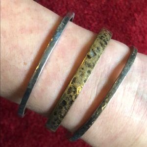Set of 3 Lucky Brand bangle bracelets - like new